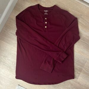Goodfellow & Co Men's Burgundy Henley Shirt Size: L